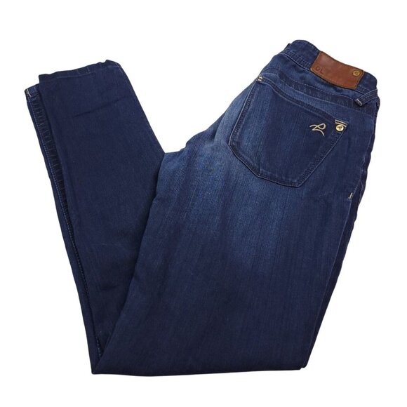 DL1961 Womens Amanda Skinny Moscow Ankle Jeans 24 Low Rise Dark Wash Stretch - Picture 1 of 10